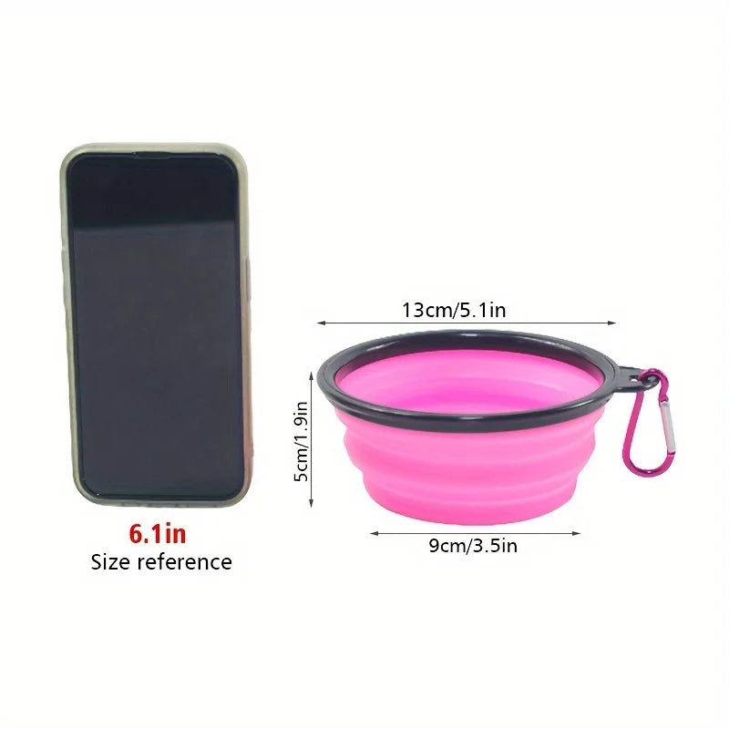 Portable Foldable Silicone Dog Travel Bowl for Outdoor Use