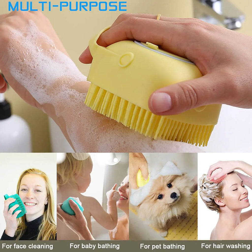 Pet Bath Brush Comb Cat Dog Grooming Massage Glove Fur Removal Deshedding