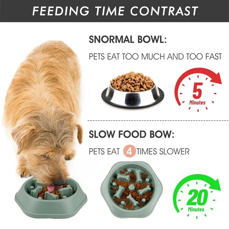 Anti-Choke Slow Feeder Dog Bowl Non-Slip Puzzle Dish Puppies