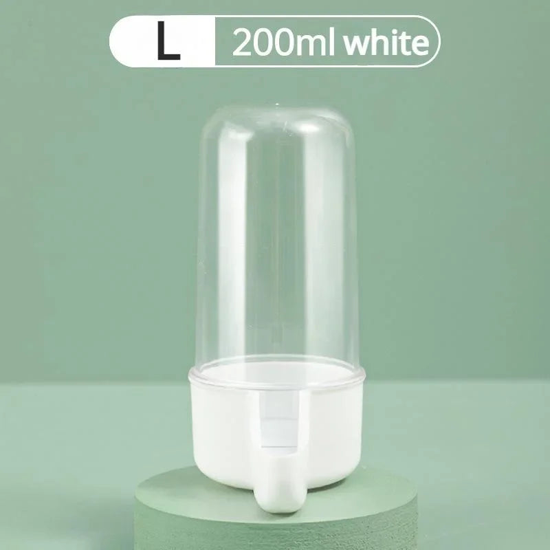 Large hanging bird feeder water dispenser, 200ml white clear bottle