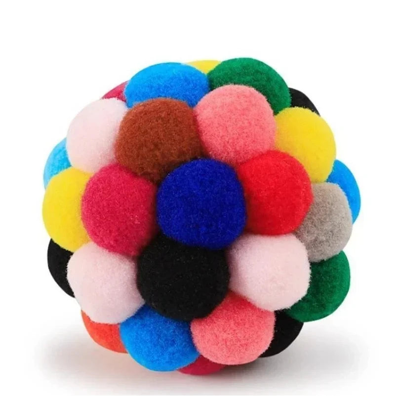 Colorful Plush Bell Ball Toy for Cats and Dogs Play