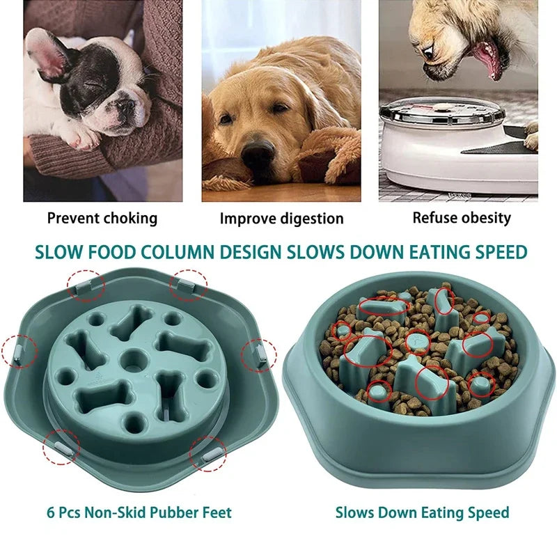 Anti-Choke Slow Feeder Dog Bowl Non-Slip Puzzle Dish Puppies