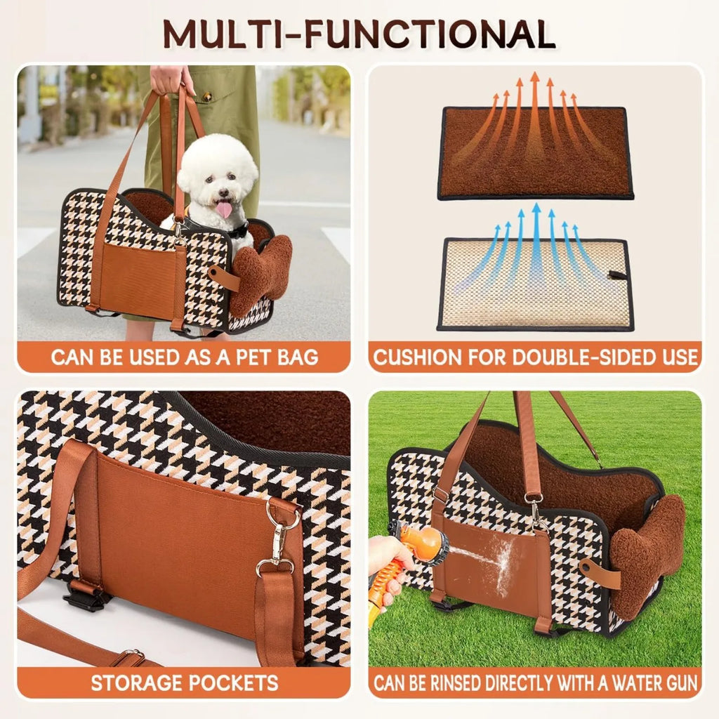 Portable Armrest Pet Car Seat Cushion for Small Dogs
