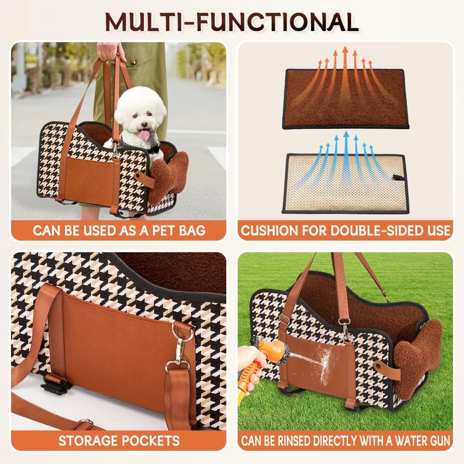 Portable Armrest Pet Car Seat Cushion for Small Dogs