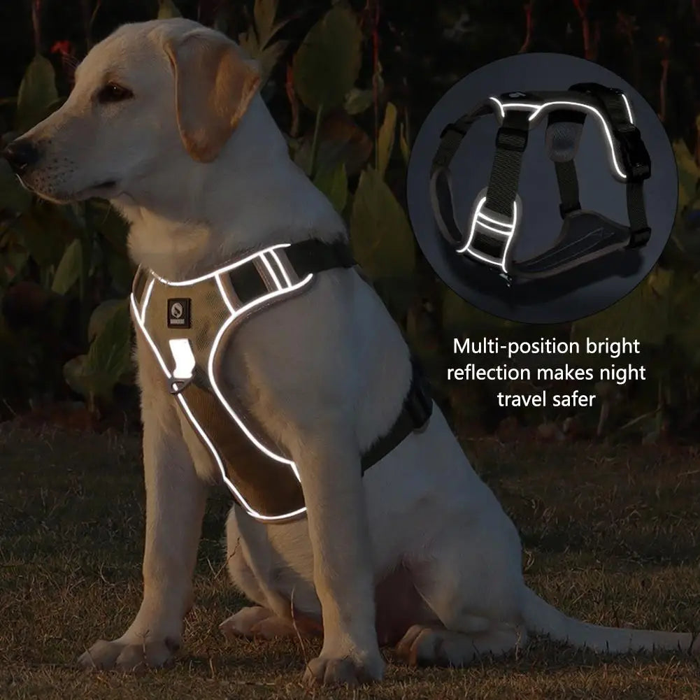 Army Reflective Oxford Dog Harness Vest Training Large | PawJoyKwT