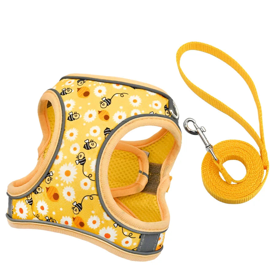 Honeycomb Mesh Dog Harness Leash Set Breathable | PawJoyKwT