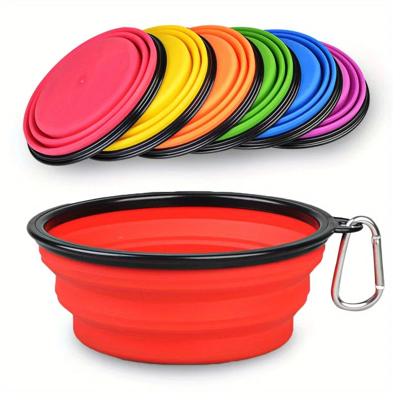 Portable Foldable Silicone Dog Travel Bowl for Outdoor Use