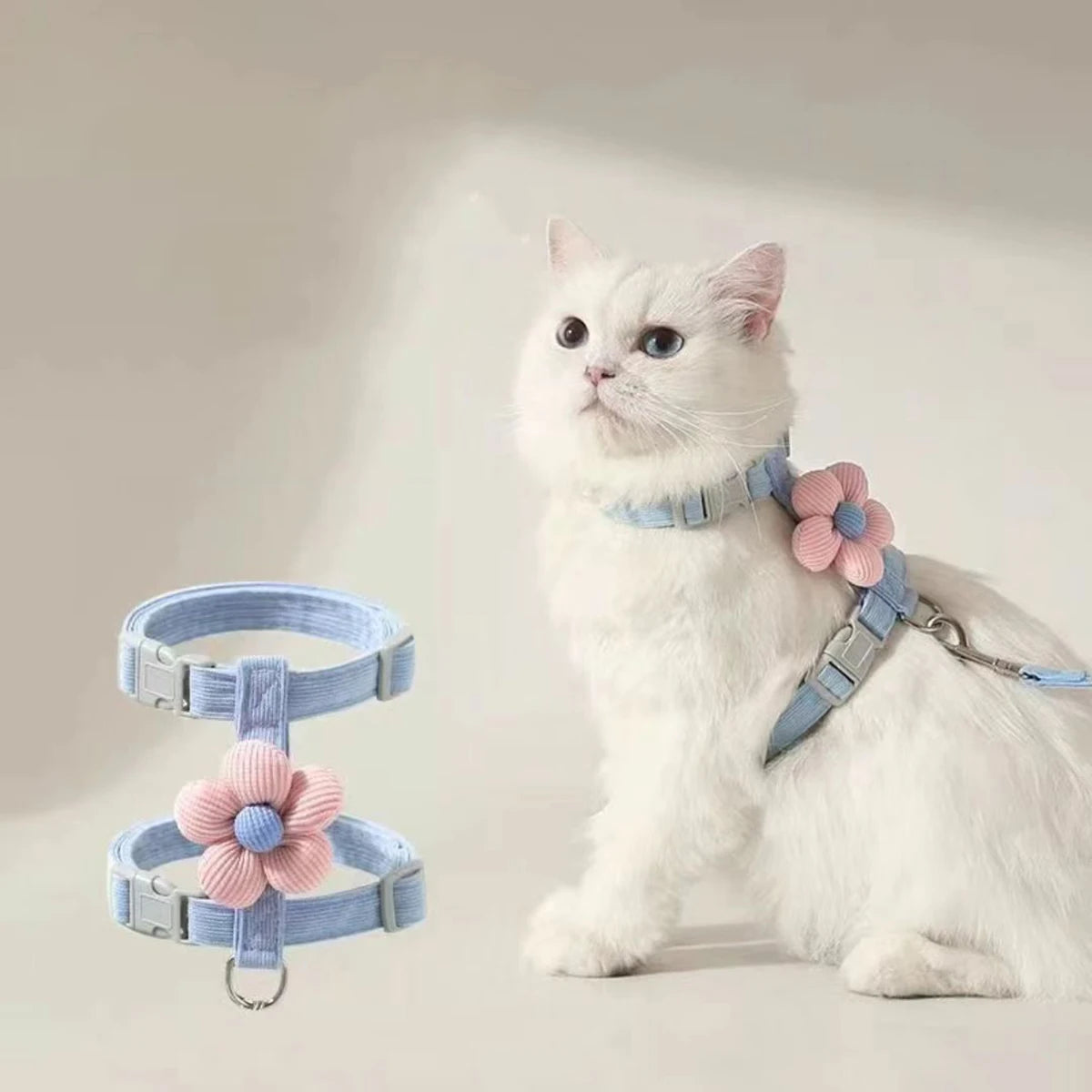 Cat Harness Leash Set Escape Proof Adjustable Vest Kitten