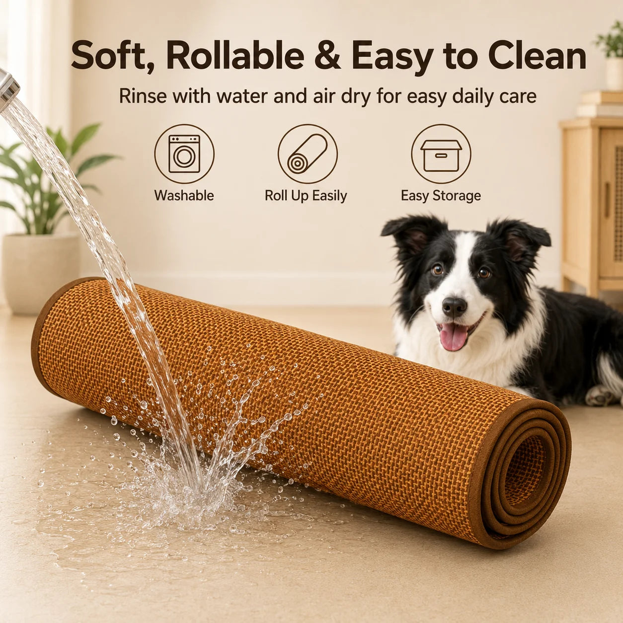 Summer Cooling Dog Mat Breathable Washable Square Pad