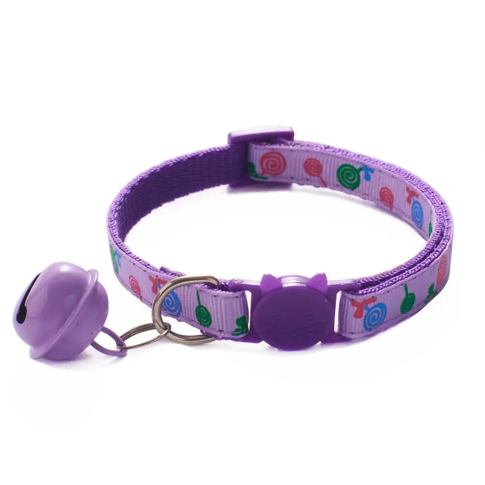 Cartoon Cat Collar Adjustable Kitten Necklace Bell Pendant