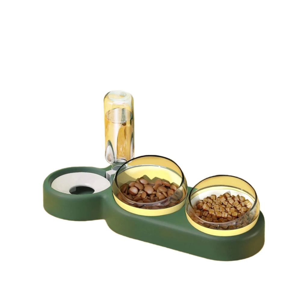 3-Bowl Automatic Pet Feeder Large Water Dispenser Dog Cat Basin