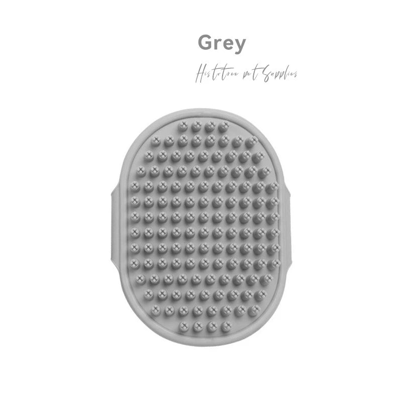 Grey rubber bath massage brush head with round massage bumps
