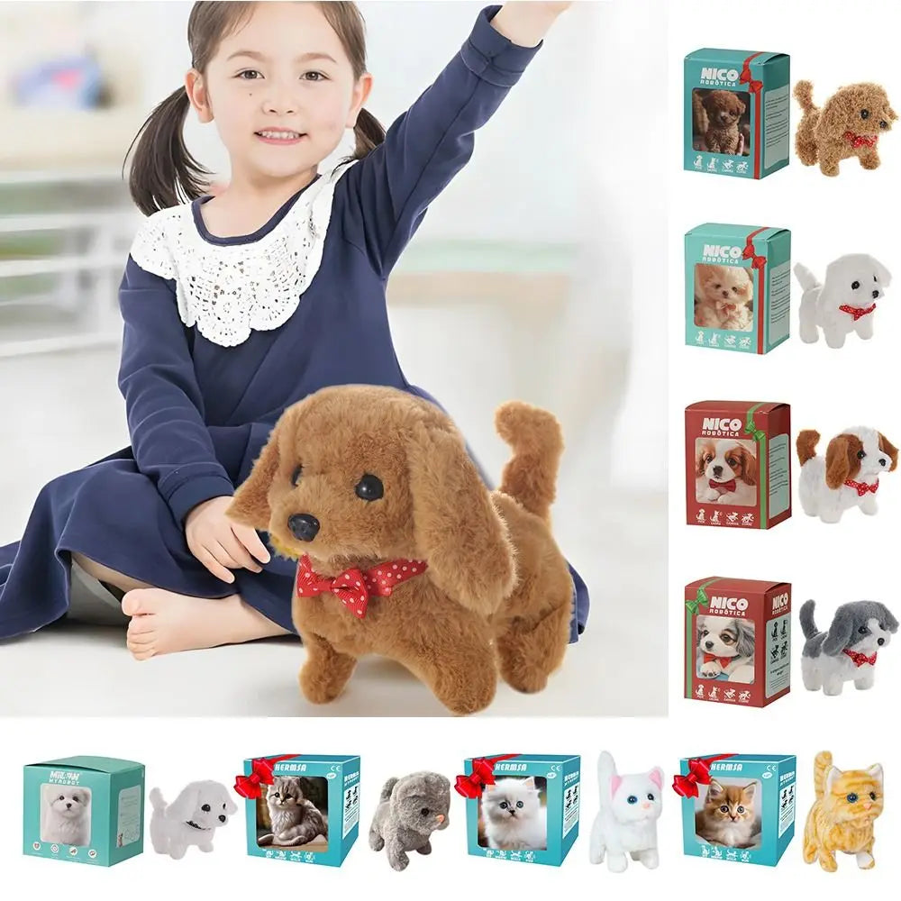 Interactive Walking Robot Puppy Plush Toy Tail Wagging Barking