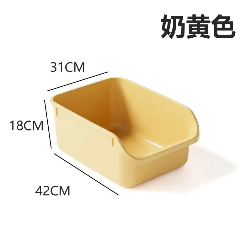 Oversized Semi-Enclosed Cat Litter Box Anti-Splash Kitten Toilet