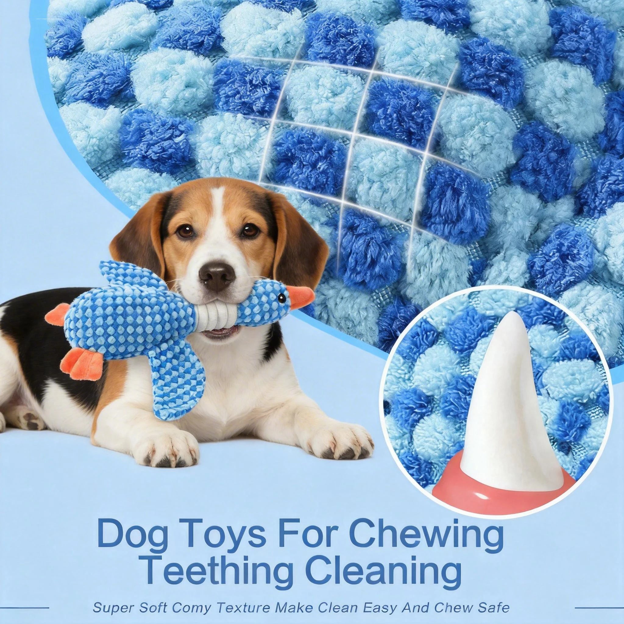 Plush Blue Goose Squeaky Chew Toy for Dogs Boredom Relief