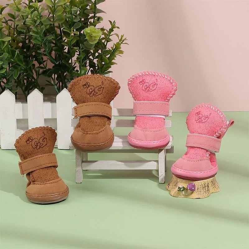 Plush Snow Boots for Cats & Small Dogs — Warm & Washable