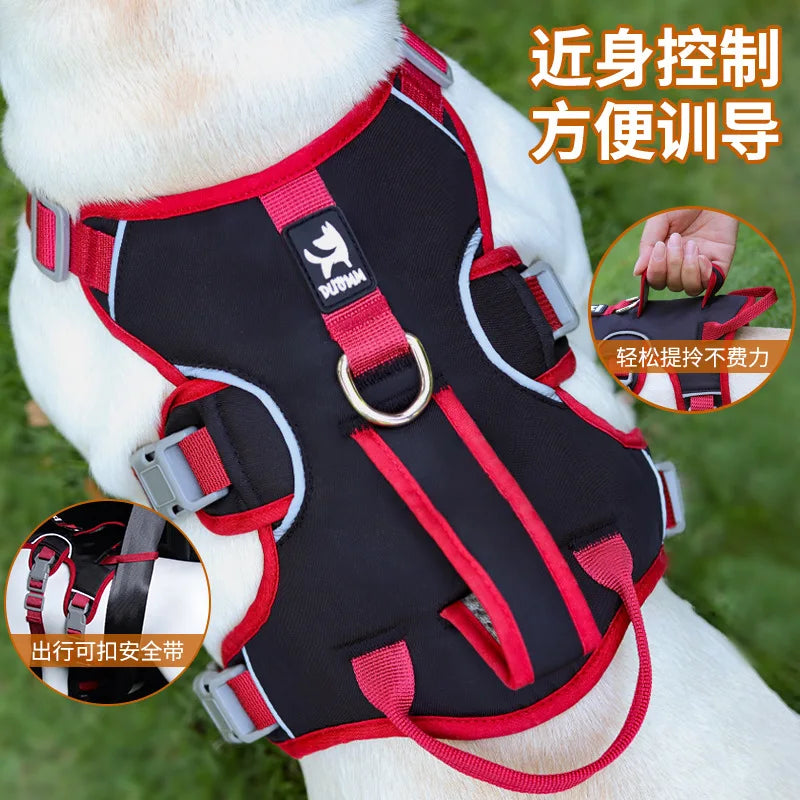 Three-Section Escape-Proof Dog Harness Vest Leash Large | PawJoyKwT