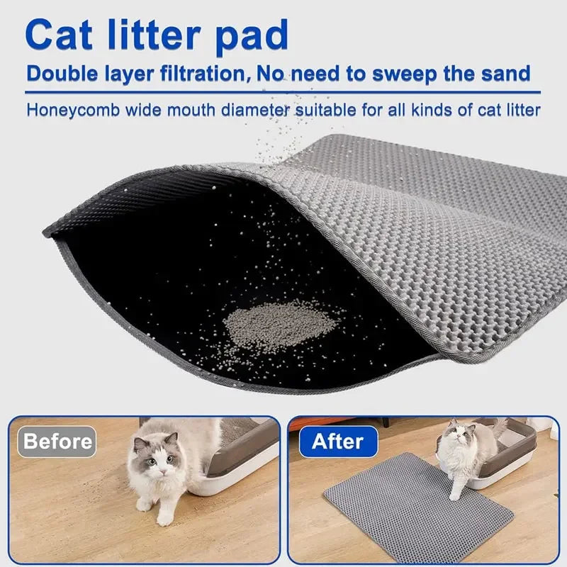 Cat Litter Mat Non-Slip Double Layer Waterproof Filter Mat