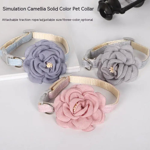 Camellia Flower Cat Collar Cute Princess Birthday Adjustable
