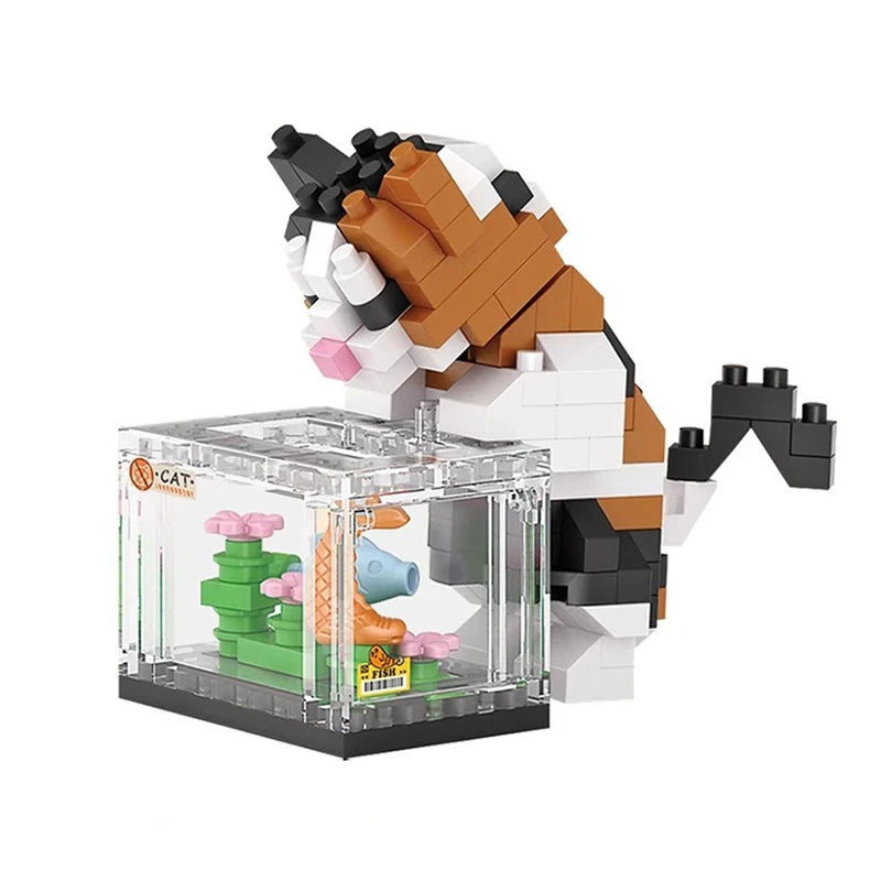 Cute Animal Fish Tank Building Blocks Kit for Kids Girls