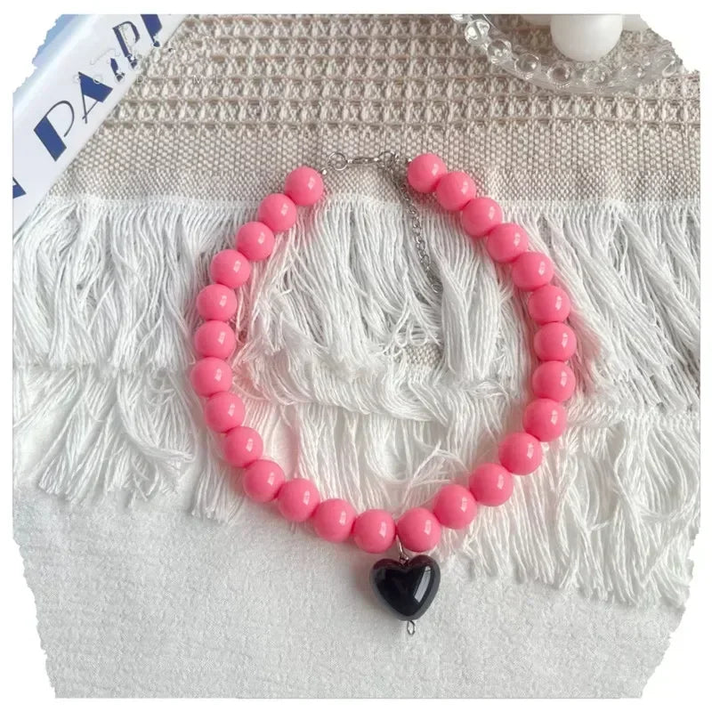 Cute Pearl Cat Collar Dog Princess Necklace Jewelry Wedding