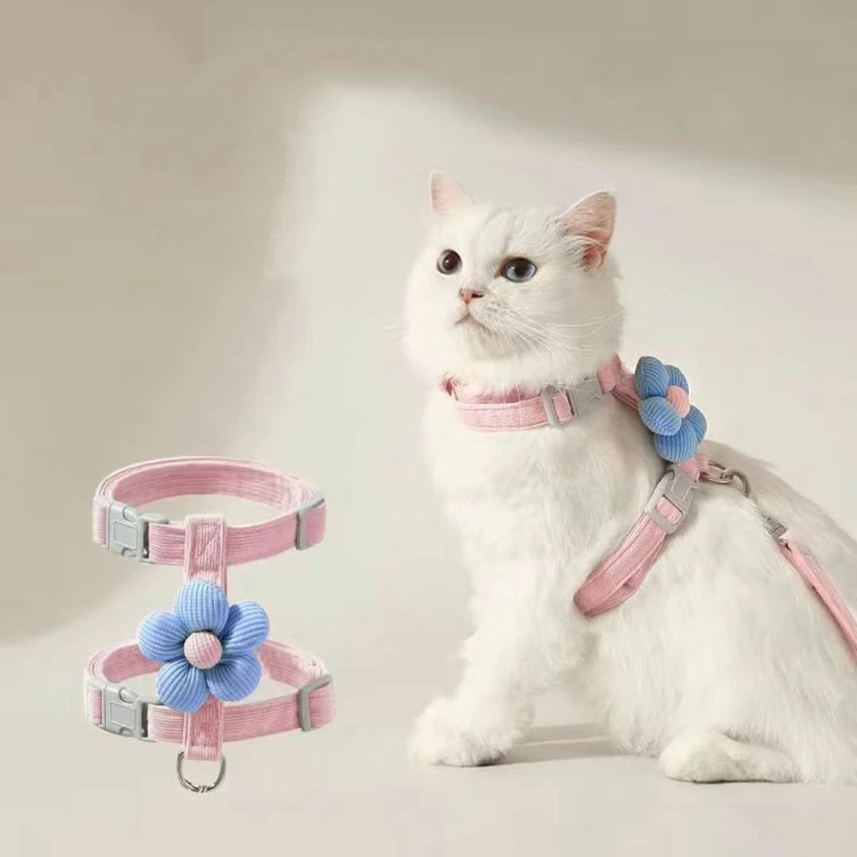 Cat Harness Leash Set Escape Proof Adjustable Vest Kitten