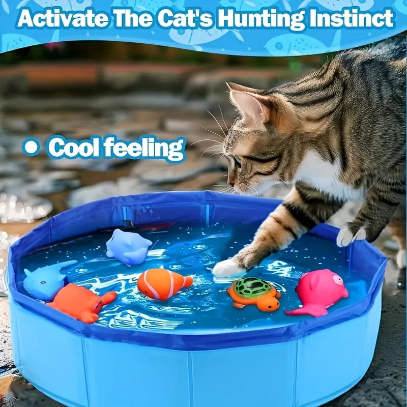 Outdoor Blue Water Play Pool for Pets | PawJoyKwT