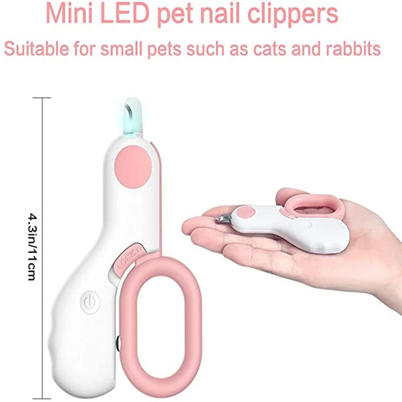 Professional Cat Nail Clipper LED Light Dog Grooming Claw Scissors