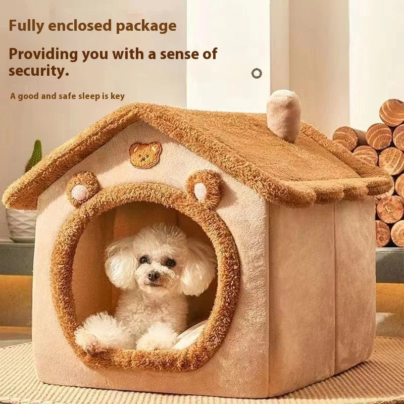All Season Pet House Bed – Washable Cat & Dog Nest