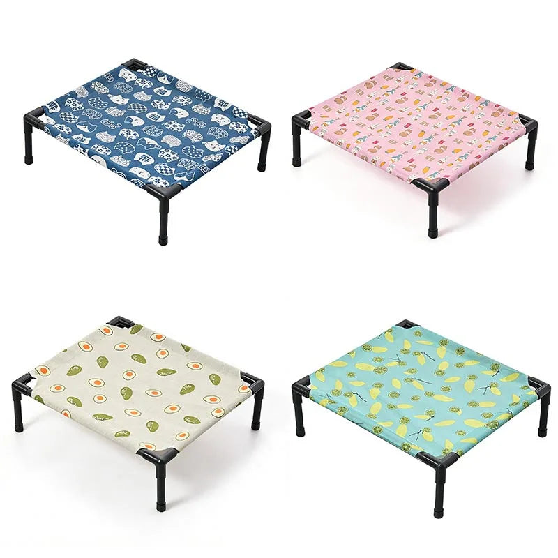 Elevated Cooling Mesh Dog Cot Outdoor Portable Tear Resistant Bed