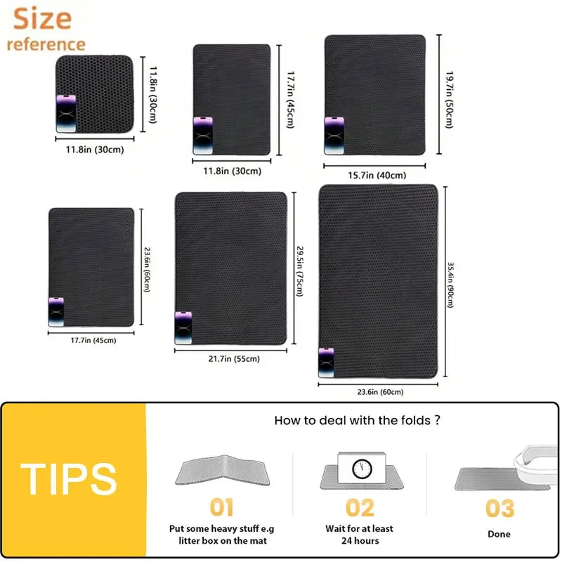 Cat Litter Mat Non-Slip Double Layer Waterproof Filter Mat