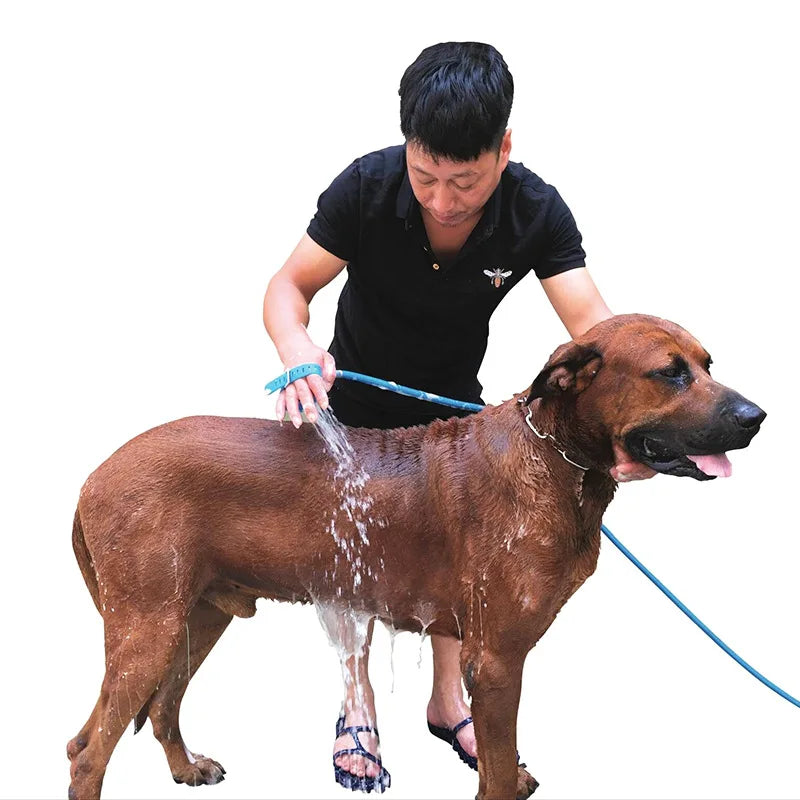 Pet Dog Bath Head Puppy Grooming Washing Sprayer Long Tube Large Dog Brush