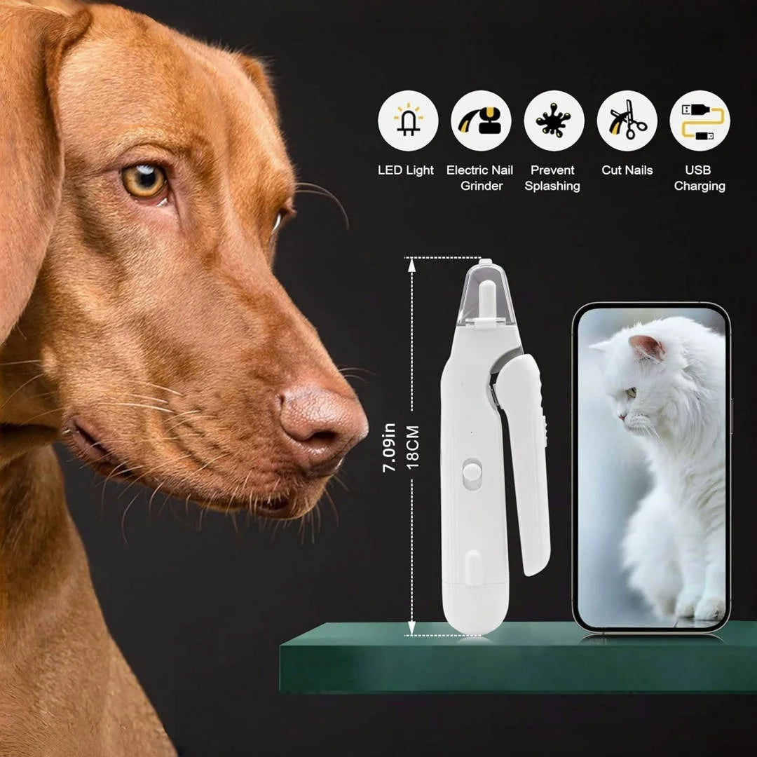 Quiet Pet Nail Grinder with Dual LED Lights