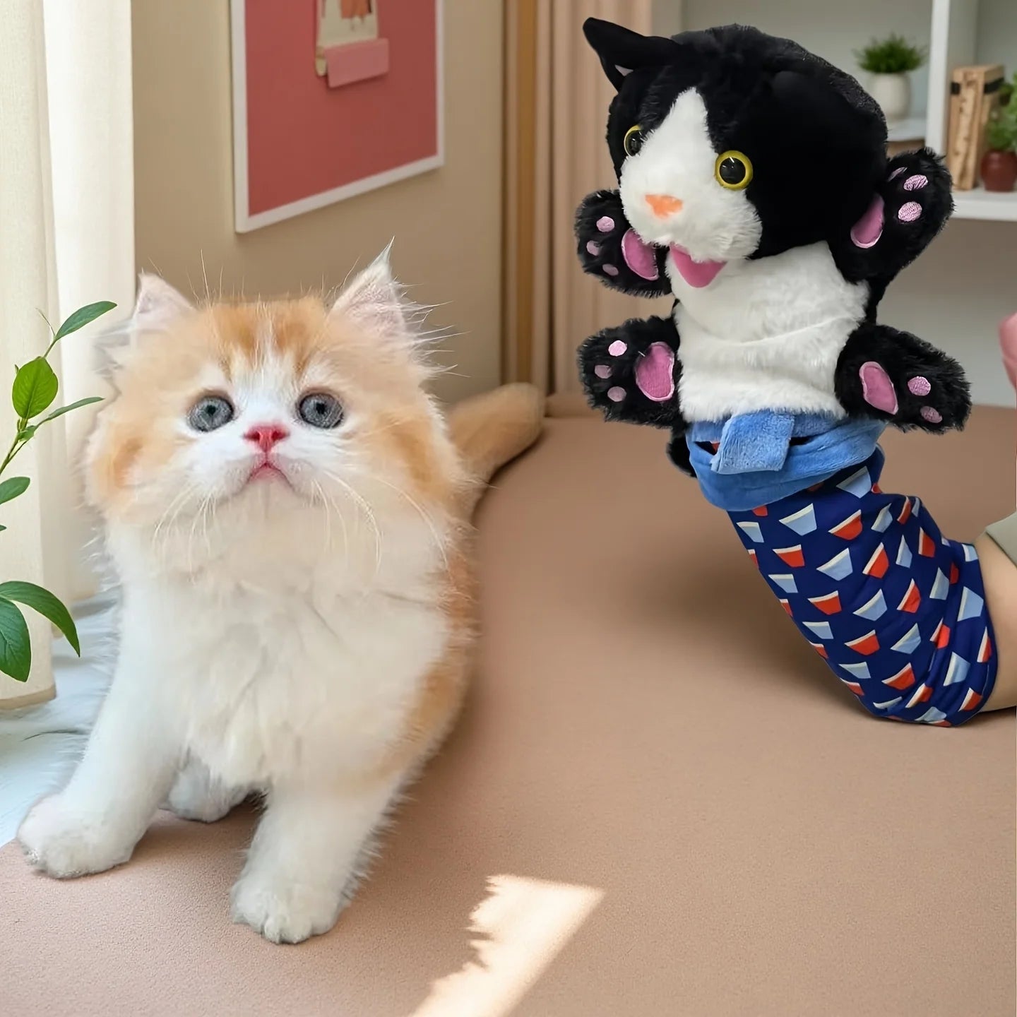 Interactive Cat Wrestling Puppet Toy | PawJoyKwT