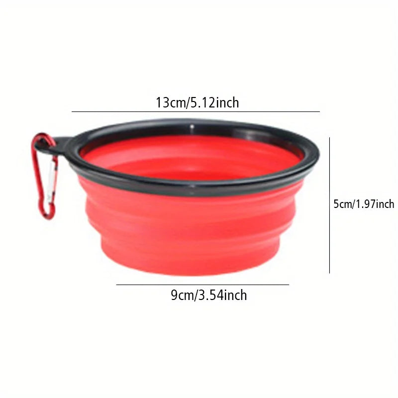 Portable Foldable Silicone Dog Travel Bowl for Outdoor Use