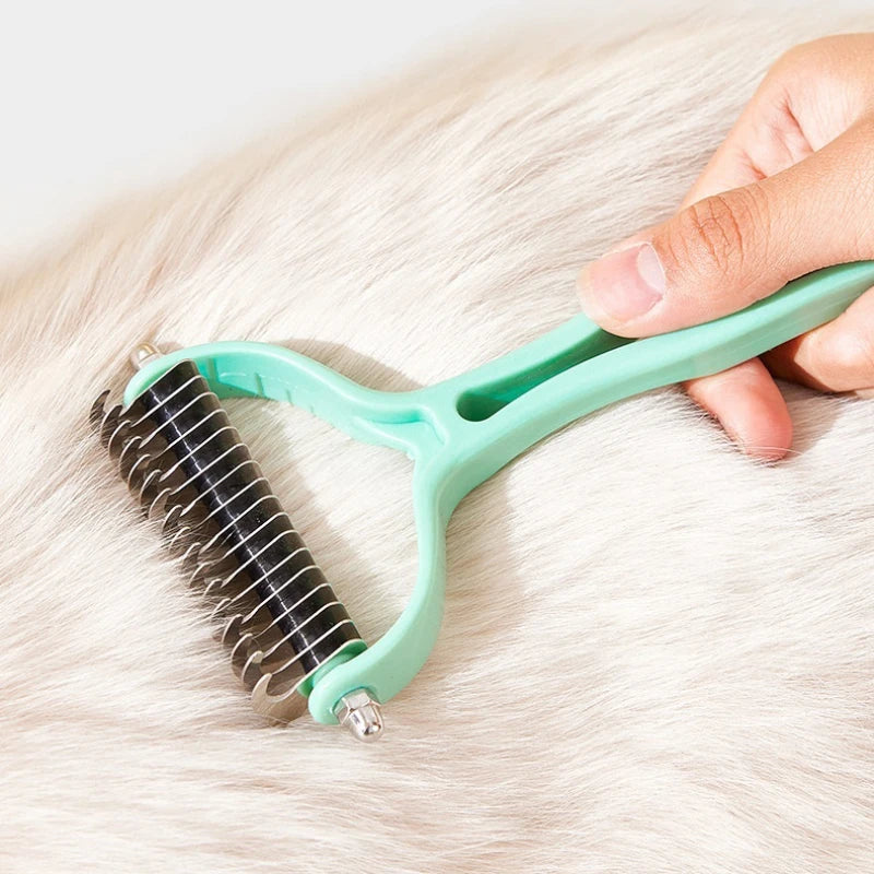 Double-Sided Stainless Steel Cat Fur Knot Cutter Comb