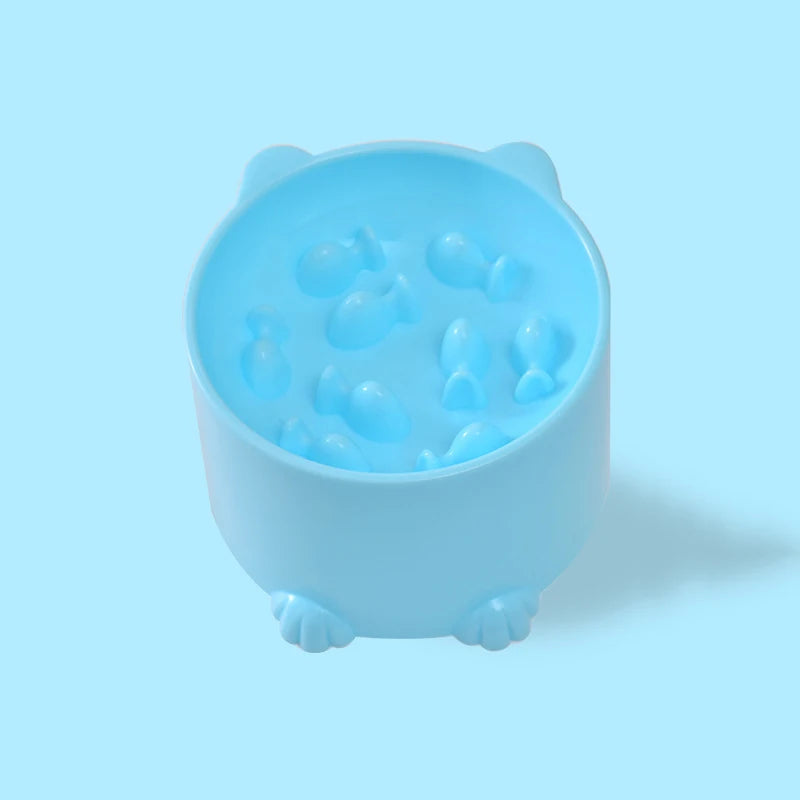 Slow Feeder Pet Bowl with High Feet for Cats & Dogs