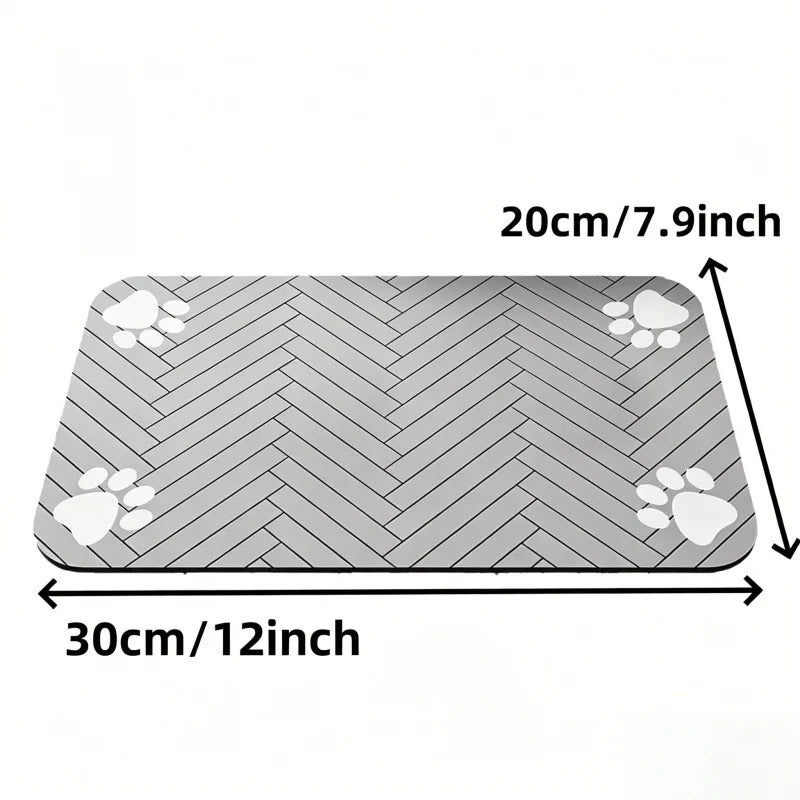 Absorbent Pet Placemat Waterproof Rubber Backing Quick Dry