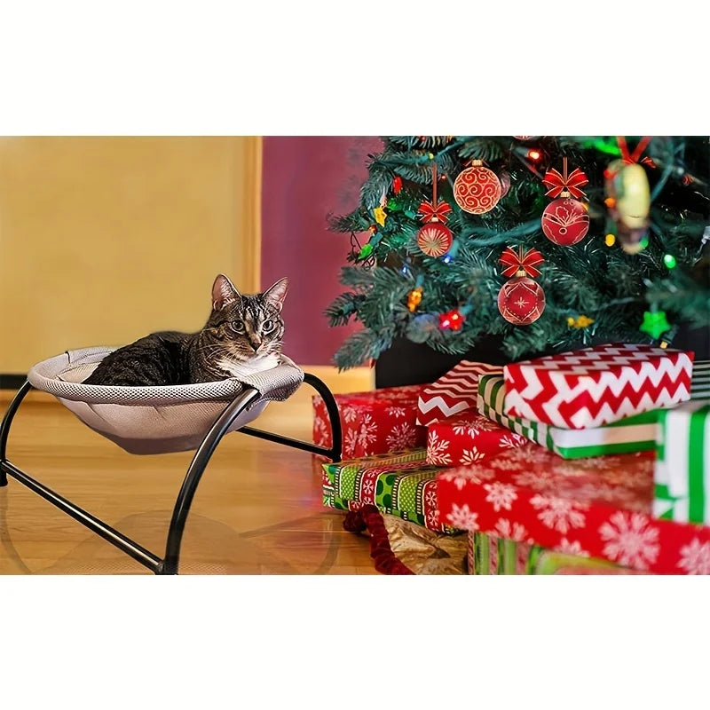 Free-Standing Cat Hammock Bed Detachable Breathable Indoor Pet Sleeping