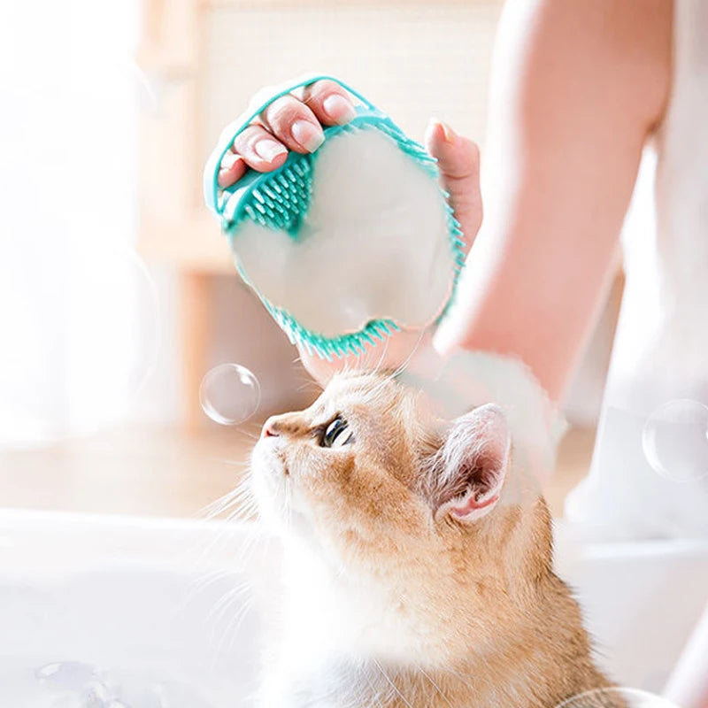 Pet Bathing Brush Soft Silicone Massager Shower Gel Comb Dog Cat Grooming