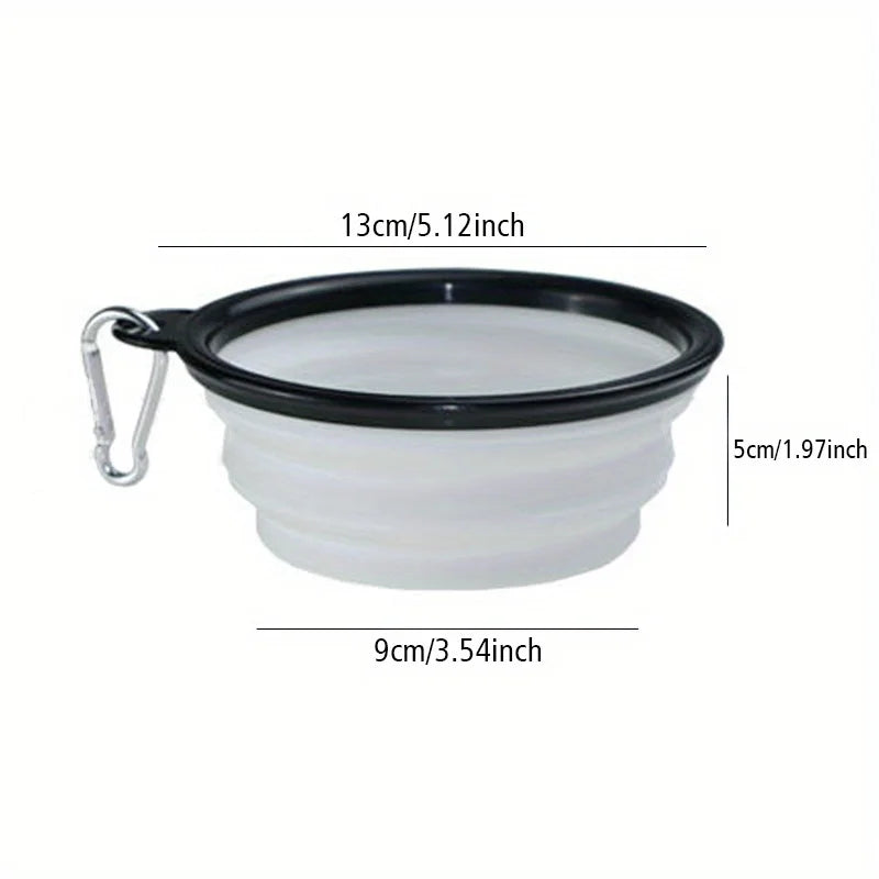 Portable Foldable Silicone Dog Travel Bowl for Outdoor Use