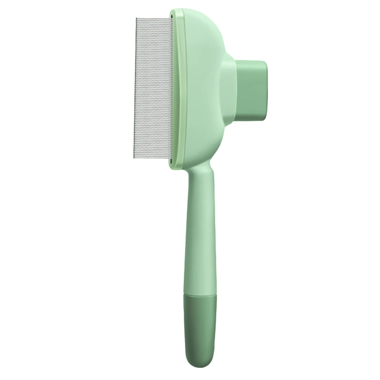 Mint pet hair grooming brush with metal pin comb head and soft grip handle