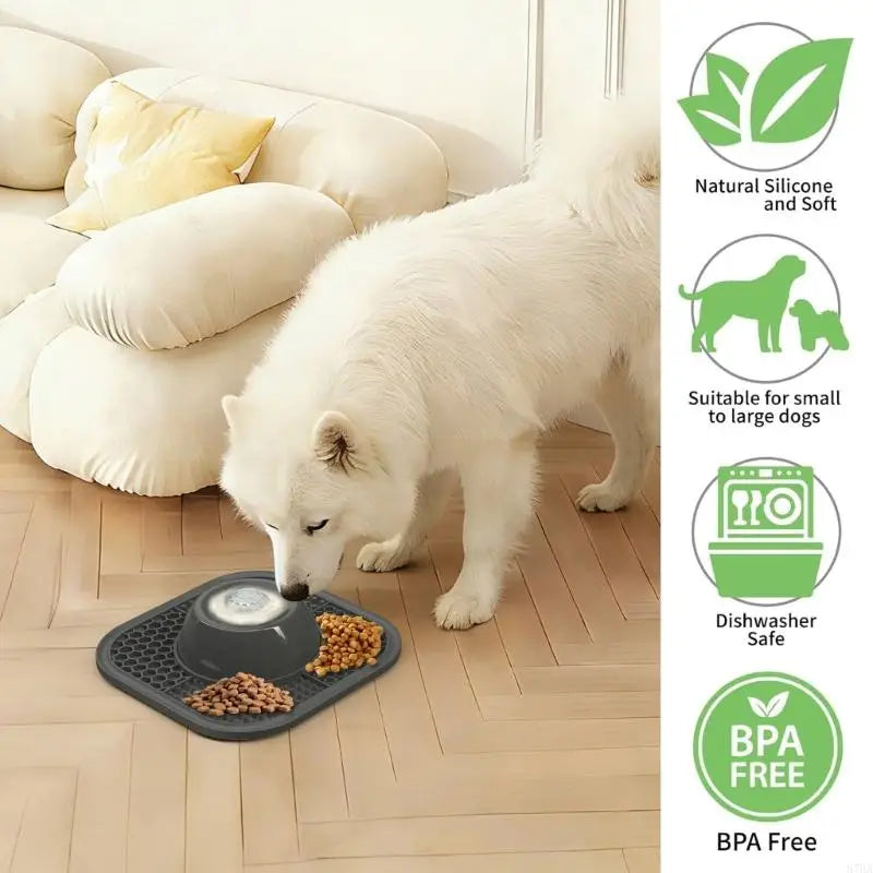 Interactive Slow Feeder Dog Bowl with Rotating Ball Toy
