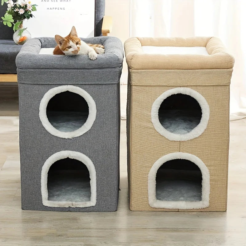 Washable Foldable Cozy Cat Bed Nest Indoor Scratching Pad