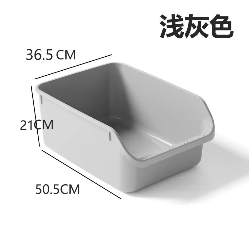 Oversized Semi-Enclosed Cat Litter Box Anti-Splash Kitten Toilet