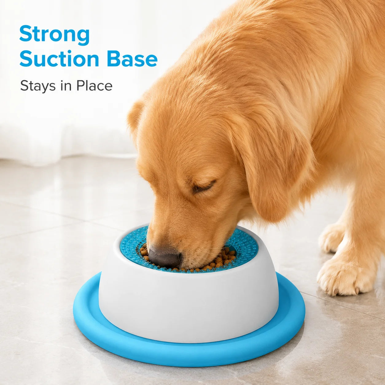 Cat Slow Feeder Bowl with Suction Base Interactive Pet Lick Bowl for Wet Dry Food Treats Anti-Slip Cat Feeding Dish for Healthy