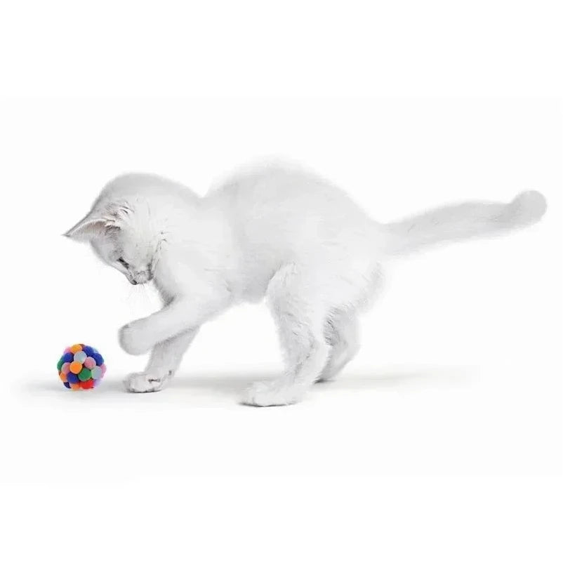 Colorful Plush Bell Ball Toy for Cats and Dogs Play