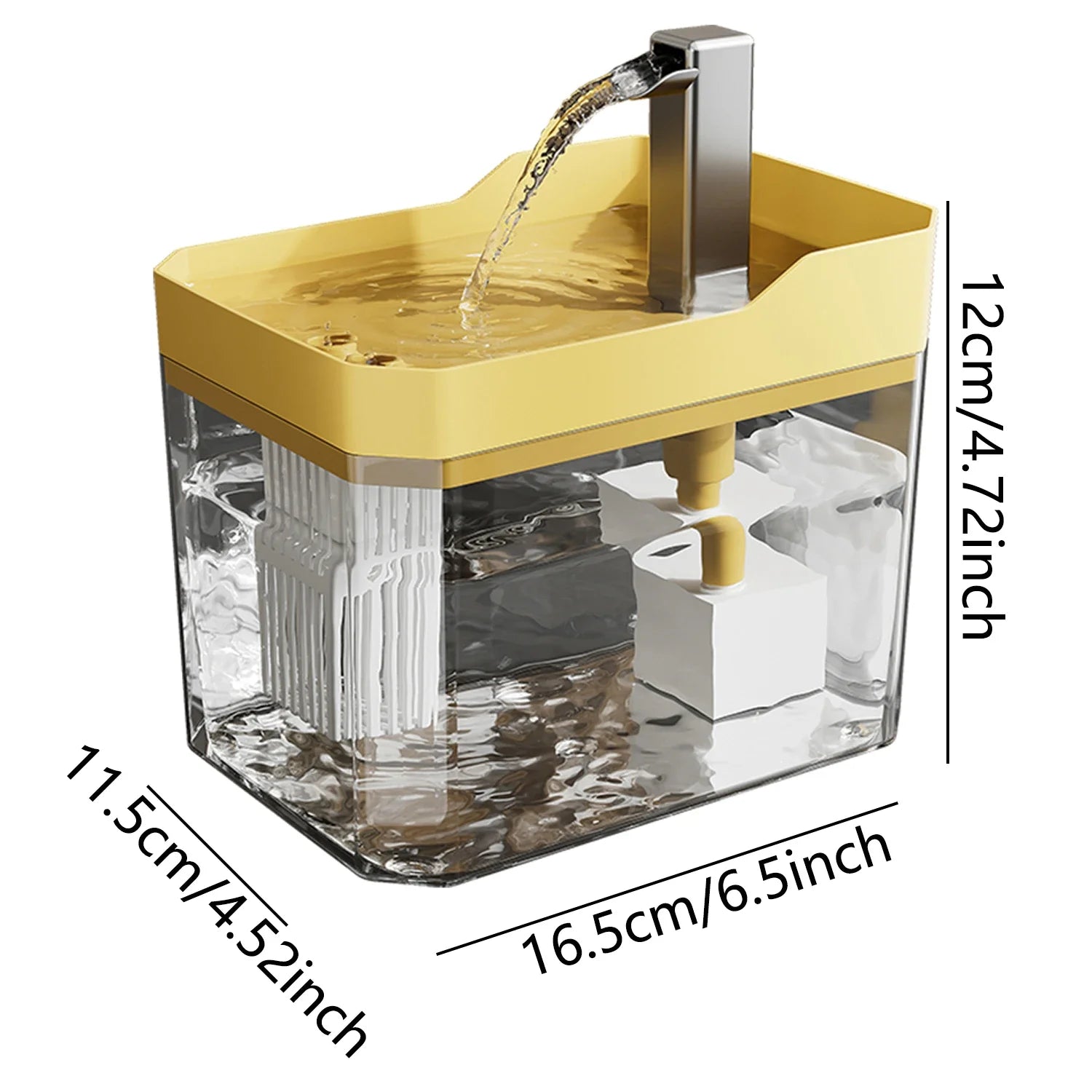 Cat Water Fountain Auto Filter Transparent | See-Through Pet Fountain USA