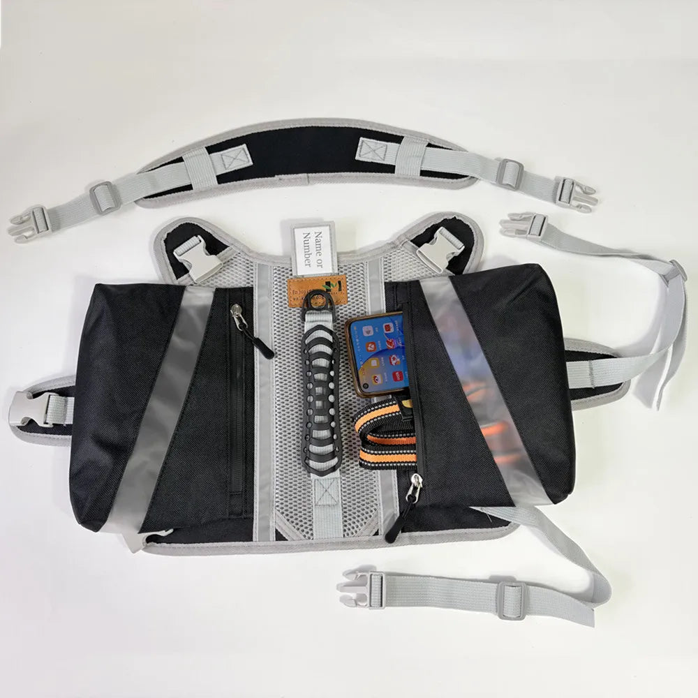 Tactical Dog Backpack Saddlebag with Reflective Pockets