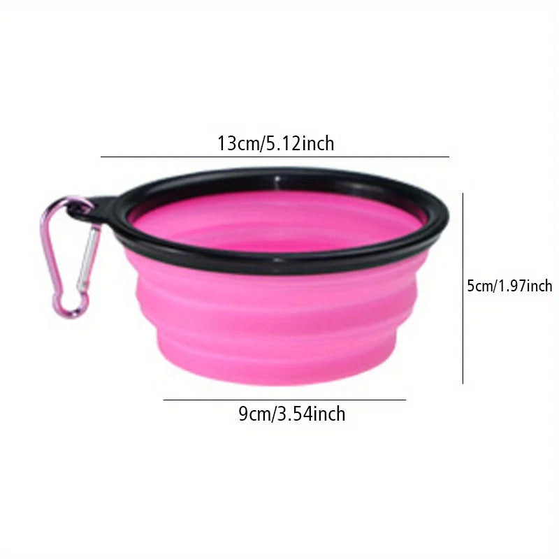 Portable Foldable Silicone Dog Travel Bowl for Outdoor Use
